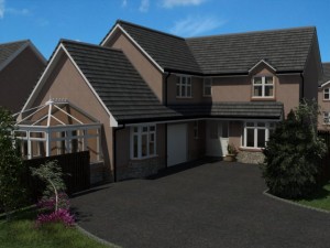 domestic house with conservatory Modèle 3D