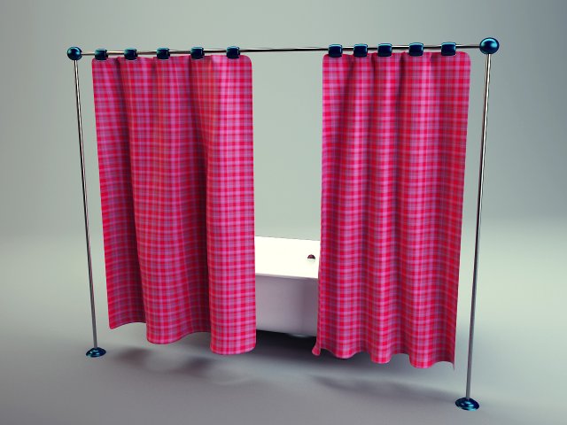 curtains bath 3D 模型 .c4d .max .obj .3ds .fbx .stl .blend 