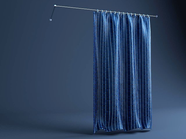 curtains bath single 3D Модель .c4d .max .obj .3ds .fbx .stl .blend 
