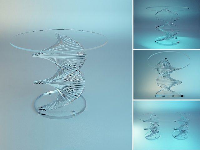 crystal table 3D 模型 .c4d .max .obj .3ds .fbx .stl .blend 