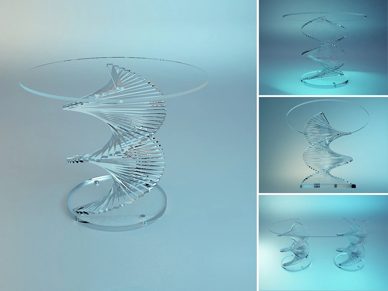 crystal table 3D Model .c4d .max .obj .3ds .fbx .stl .blend 