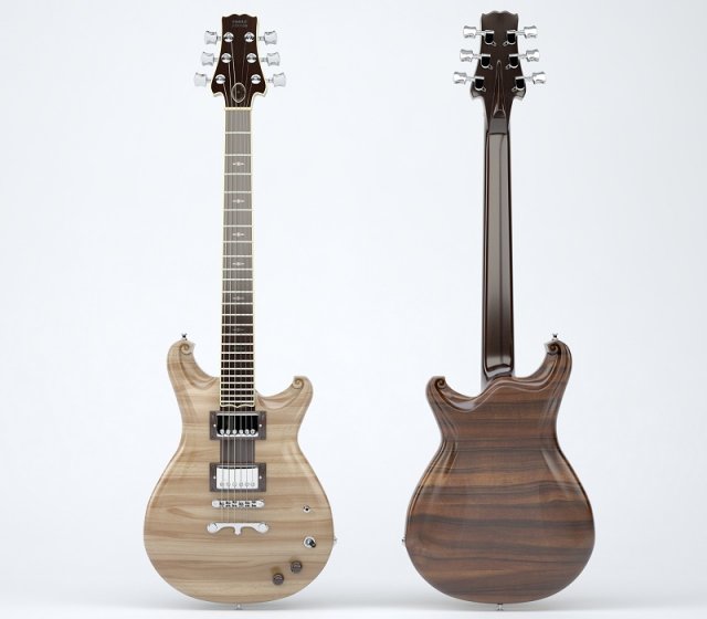 electric guitar Modello 3D .c4d .max .obj .3ds .fbx .stl .blend 