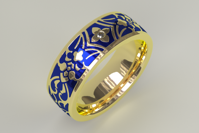 ring with enamel 3D Print Model .c4d .max .obj .3ds .fbx .lwo .lw .lws