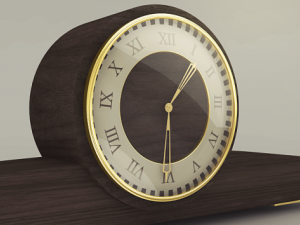 wooden clock Model 3D