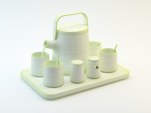 modern kitchen accessories set1 3D 模型