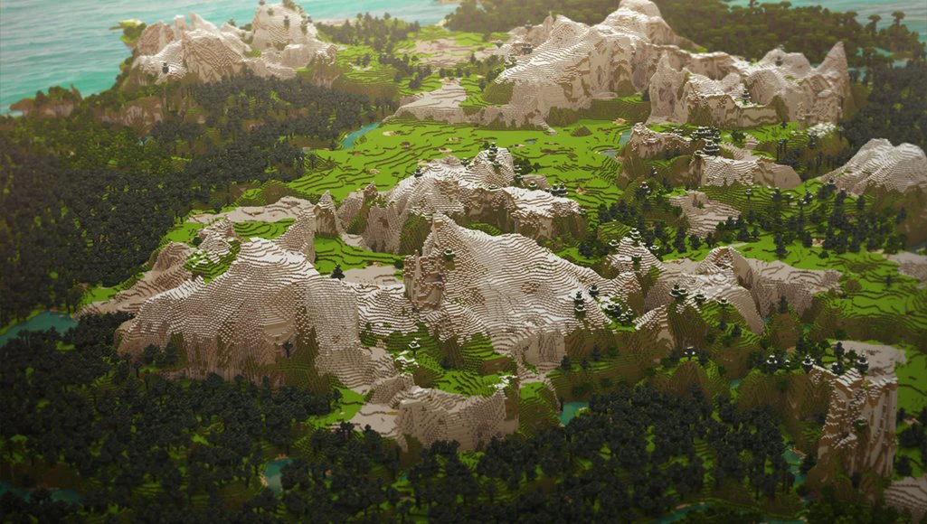 minecraft landscape 3 3D Model .c4d .max .obj .3ds .fbx .stl .blend 