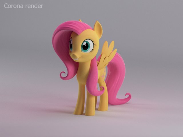 My Little Pony Fluttershy 3d Model In Cartoon 3dexport