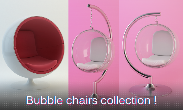 bubble chairs collection 3D Model .c4d .max .obj .3ds .fbx .stl .blend