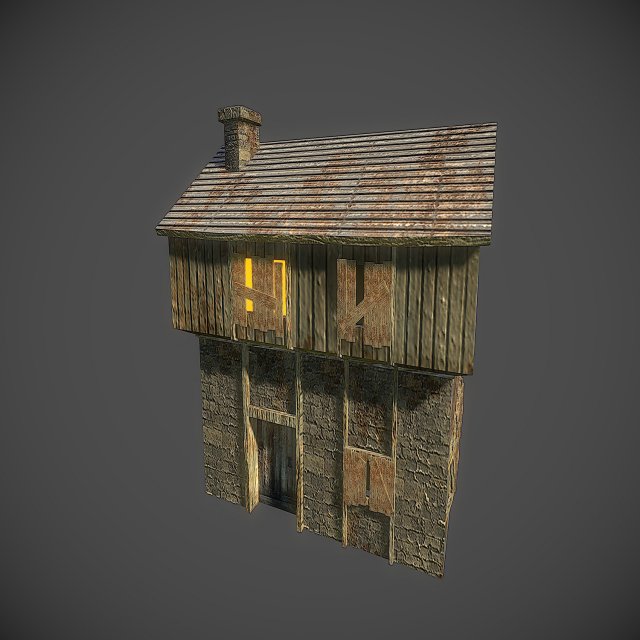 medieval house 3D Model .c4d .max .obj .3ds .fbx .stl .blend 