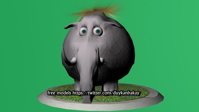 elephant cartoon 3D मॉडल .c4d .max .obj .3ds .fbx .stl .blend 