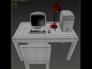 cartoon desk Modelo 3D