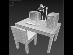 cartoon desk Modelo 3D