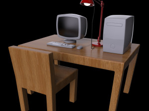 cartoon desk Model 3D