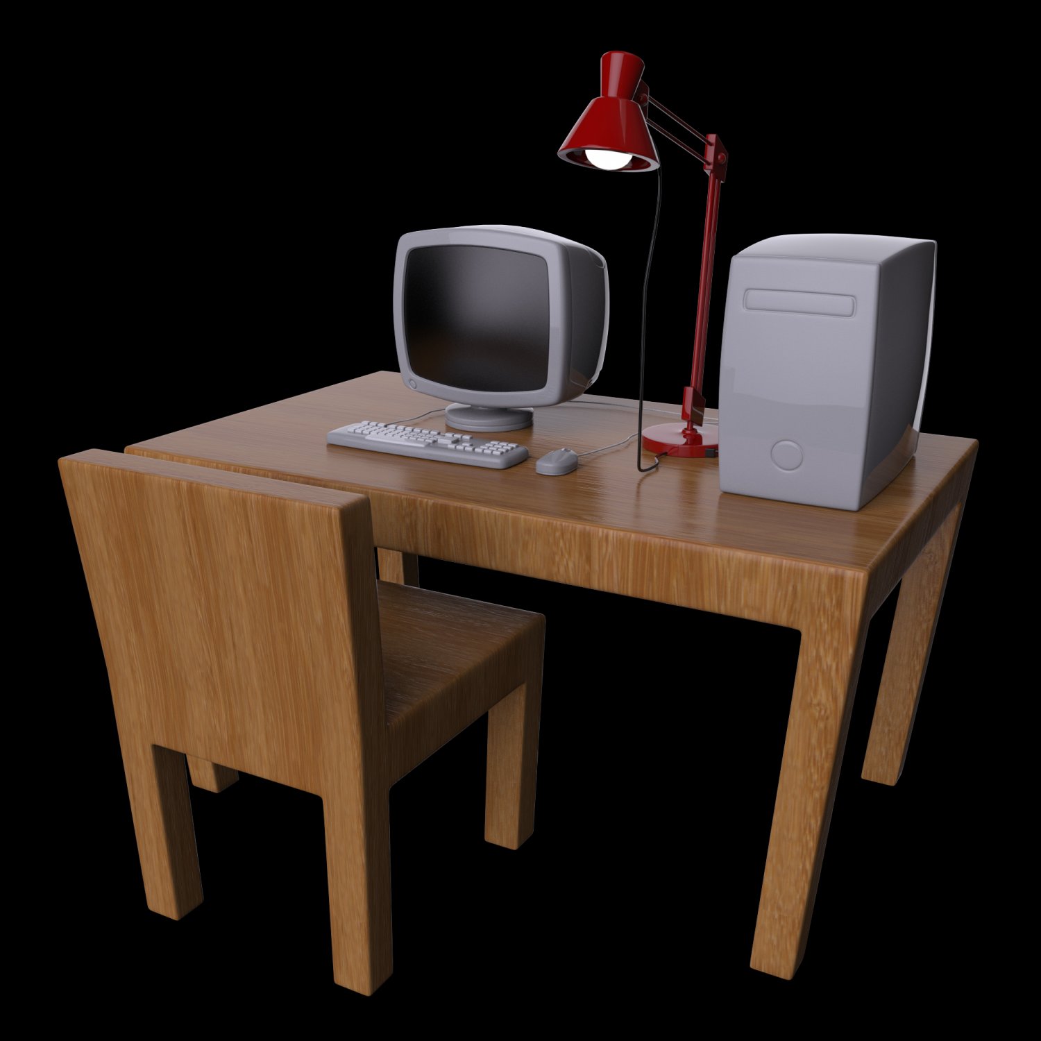 Cartoon Desk 3d Model In Office 3dexport