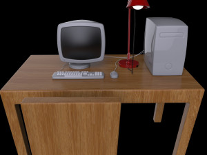cartoon desk Modelo 3D