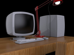 cartoon desk Modelo 3D