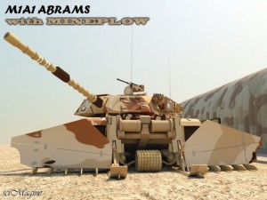 m1a1abrams with mine plow Modello 3D