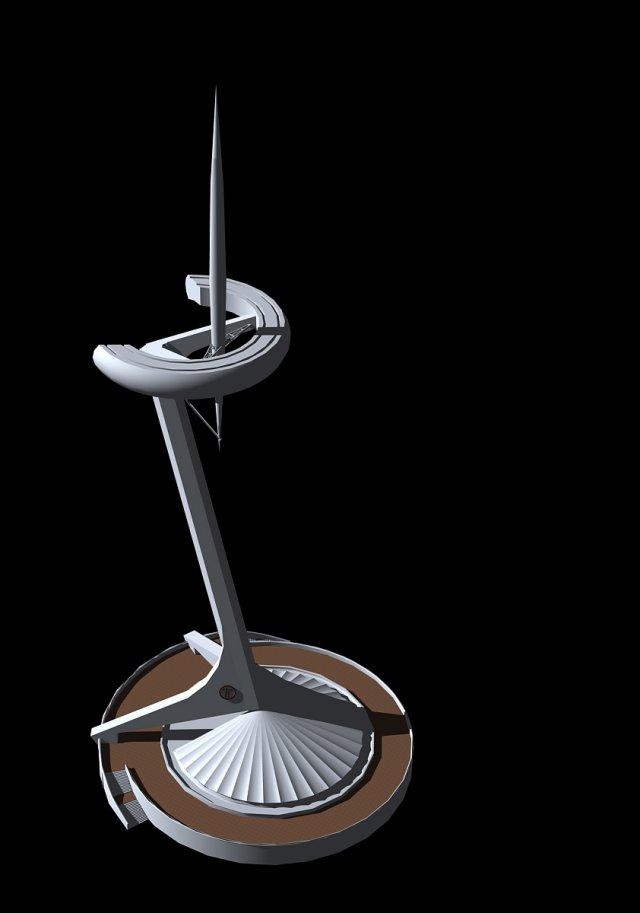 barcelona communications tower 3D Model .c4d .max .obj .3ds .fbx .stl .blend 
