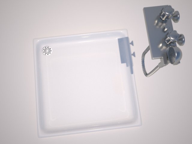 shower tray and tap 3D Model .c4d .max .obj .3ds .fbx .stl .blend 