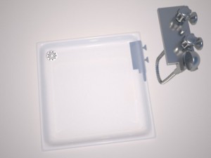 shower tray and tap Model 3D