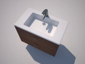 pia e torneira low poly Modelo 3D