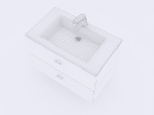 sink and tap low poly 3D 모델
