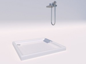 shower tray and tap low poly 3D Model