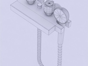shower tray and tap low poly 3D Model