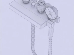 shower tray and tap low poly 3D Model