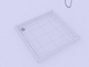 shower tray and tap low poly 3D Model