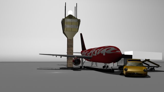 airplane airasia 3D Model .c4d .max .obj .3ds .fbx .stl .blend 
