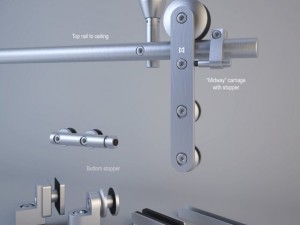 mwe midway sliding door system Modelo 3D
