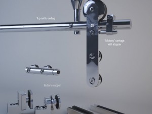 mwe midway sliding door system Modelo 3D