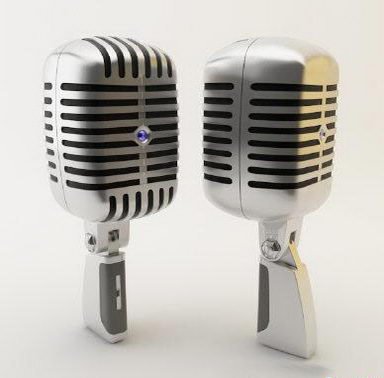 metallic microphone 3D Model .c4d .max .obj .3ds .fbx .stl .blend 