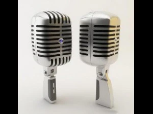 microfone met&aacute;lico Modelo 3D