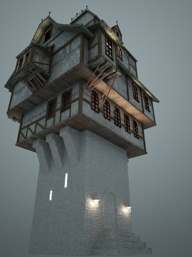 medieval building 3D 모델 .c4d .max .obj .3ds .fbx .stl .blend 