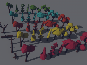 lowpoly forest pack 3D Модель