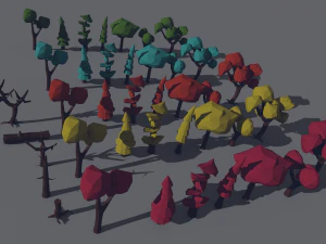pacote florestal lowpoly Modelo 3D