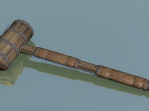 zweihand hammer des holzkopfs Modello 3D