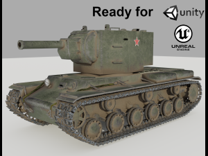 kv 2 soviet heavy tank Model 3D