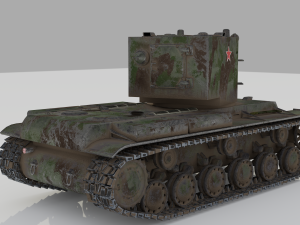 kv 2 soviet heavy tank 3D Модель