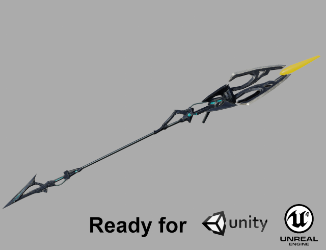 sci-fi spear low-poly 3Dモデル .c4d .max .obj .3ds .fbx .stl .blend 