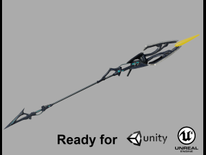 sci-fi spear low-poly Model 3D