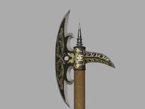 medieval fantasy axe 3D Model