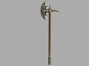 medieval fantasy axe 3D Model