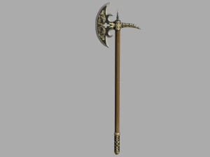 medieval fantasy axe 3D Model