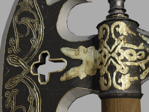 medieval fantasy axe 3D Model