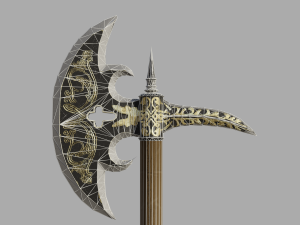 medieval fantasy axe 3D Model
