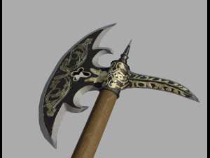 medieval fantasy axe 3D Model
