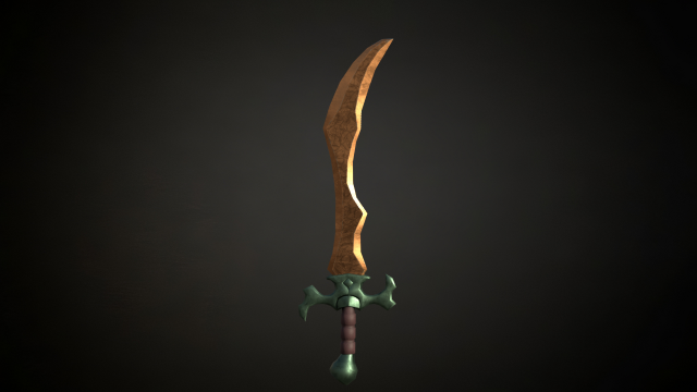 Medieval Fantasy Sword 3D Model .c4d .max .obj .3ds .fbx .stl .blend 
